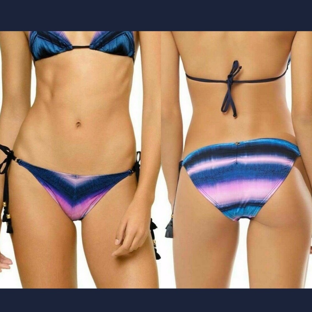 NEW PilyQ Tie-Dye Side-Tie Bikini Bottom [SZ‎ Large ]
